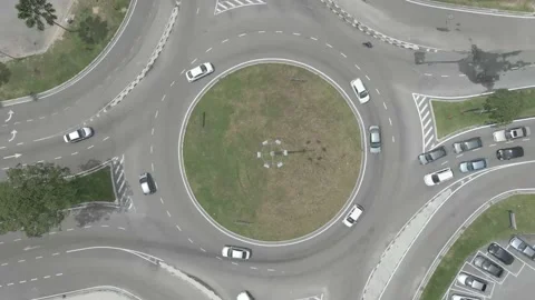 Top view of roundabout. Drone shot. South East Asia, Johor bahru, Malaysia Stock Footage 149633555