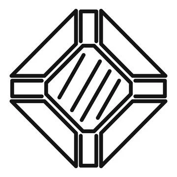 Top view ruby icon, outline style Stock Illustration