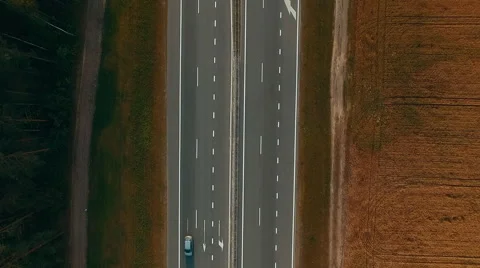 Top View of Rural Road Stock-Footage 64862262