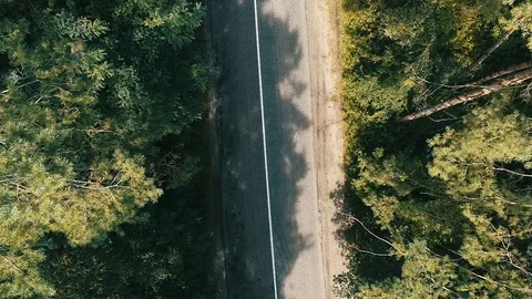Top View of Rural Road Stock Footage 94865136