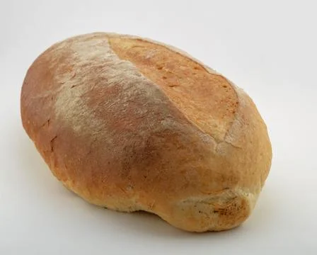 Top view on rustic bread isolated on a white background. Foto stock