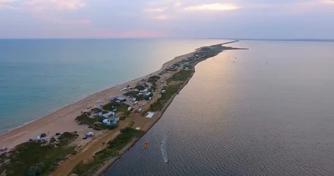 Top view of a sand bar Stock Footage 94498838