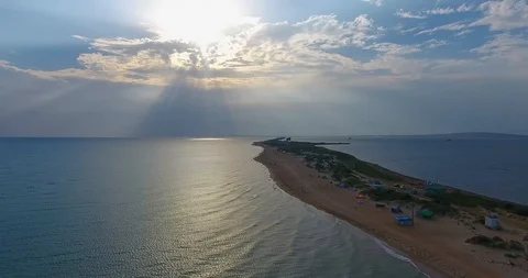 Top view of a sandy beach Stock Footage 93110797