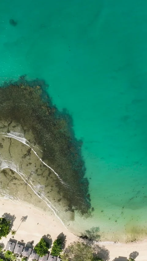 Top view of sandy coastline in the Philippines. Stock Footage 265001193
