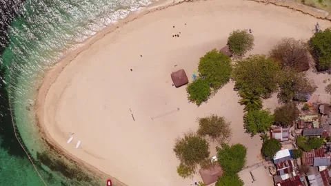 Top view sandy tropical beach Stock Footage 327551687