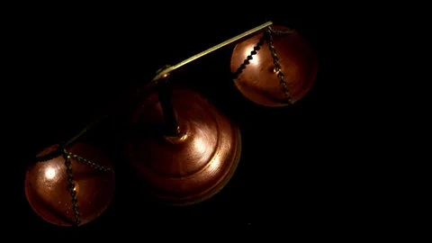 Top view of a scale of justice 스톡 동영상 346790936