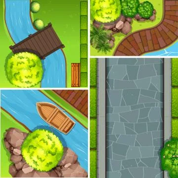 Top view of scenes in the park Illustrazione stock