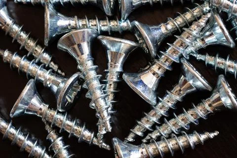 Top view of screws Stock Photos