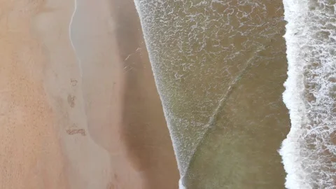 Top view sea beach surface aerial view tropical sea beach Footage 4K Stock Footage 254110264