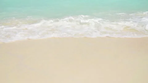 Top view of the sea waves on the beach shot from a drone. Aerial video of sea Stock Footage 270739662