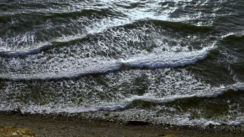 Top view of sea waves off the coast Stock-Footage 119541619