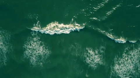 Top view of sea waves Stock Footage 97507228