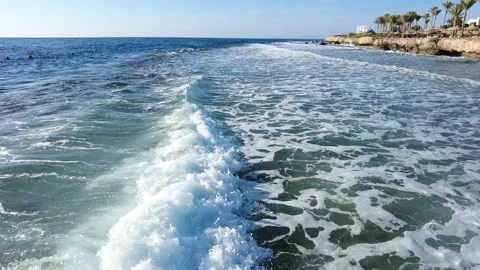 Top view of the sea waves in the red sea slow mo Stock Footage 171419488