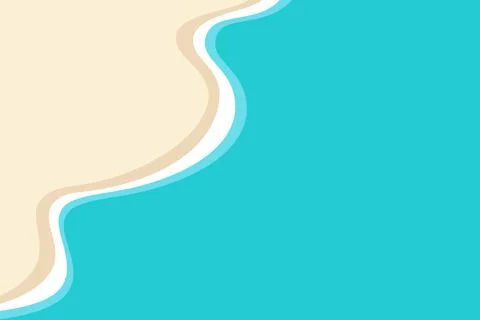 Top view of the seashore with blue waves. Abstract vector illustration Stock Illustration