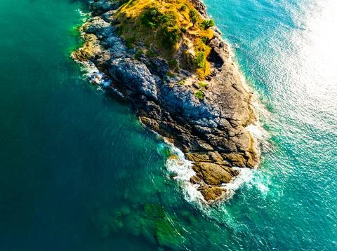 Top view seashore ocean surface nature background Stock Photos