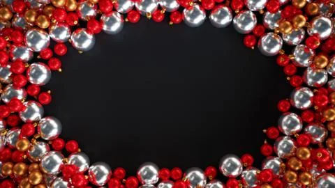 Top view of set of various christmas toys isolated on dark background. Stock Illustration