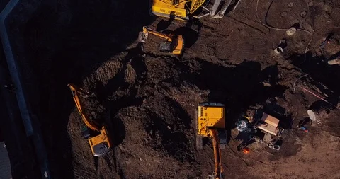 Top view setting up career preparation work equipment and people Stock Footage 127216125