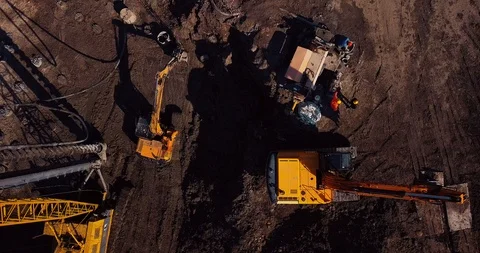 Top view setting up career preparation work equipment and people Stock Footage 127216244