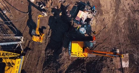 Top view setting up career preparation work equipment and people Stock Footage 127216266