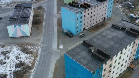 The top view on the settlement of Egvekinot. Stock Footage 120889213