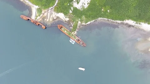 Top view of ships of Coast Guard of Federal Security Service of Russia Stock Footage 104192811