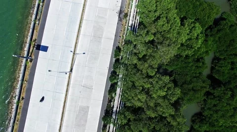 Top view. Shooting from drone. Flights above highway. Video stock 54028038