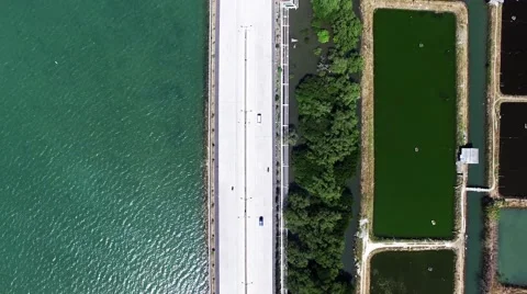 Top view. Shooting from drone. Flights above highway. Stock Footage 54028608