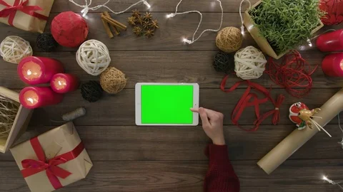 Top View Shopping Online Using Digital Tablet Stock Footage 81460893