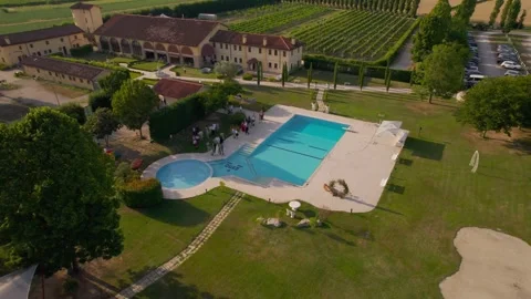Top view shot from a drone of a villa in Italy. Stock Footage 221312491