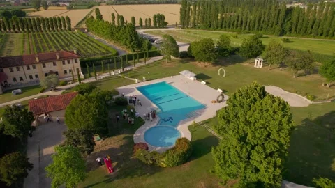 Top view shot from a drone of a villa in Italy. Stock Footage 221312646