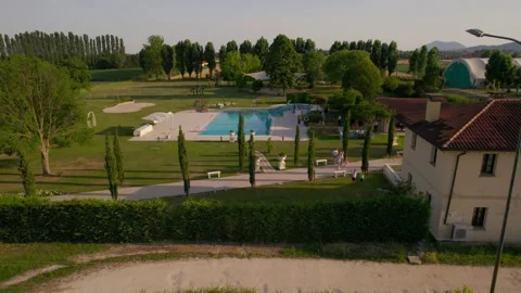 Top view shot from a drone of a villa in Italy. Stock Footage 221312829