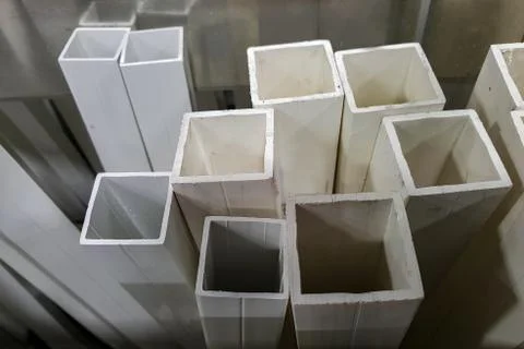 Top view shot of a  rectangular tube for construction 스톡 사진