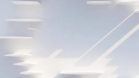 Top view of simple empty white podium stage background. Futuristic technology 스톡 동영상 243206424