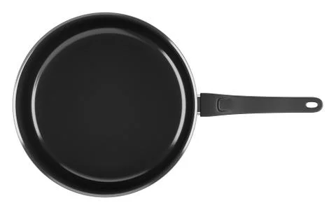 Top view of single black cooking pot isolated on white background Stock Illustration