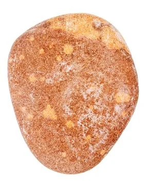 Top view of single red pebble Stock Photos