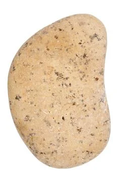 Top view of single yellow pebble Stock Photos