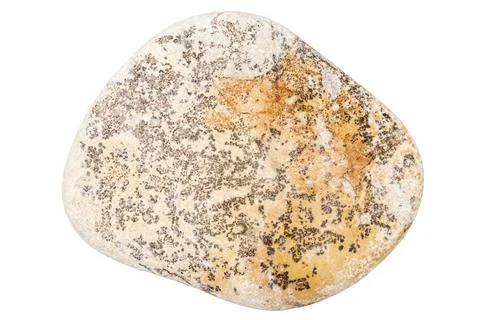 Top view of single yellow pebble Stock Photos