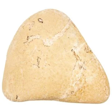 Top view of single yellow pebble Stock Photos