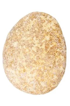 Top view of single yellow pebble Stock Photos