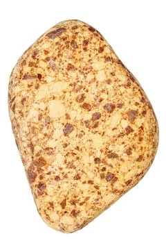 Top view of single yellow pebble Stock Photos
