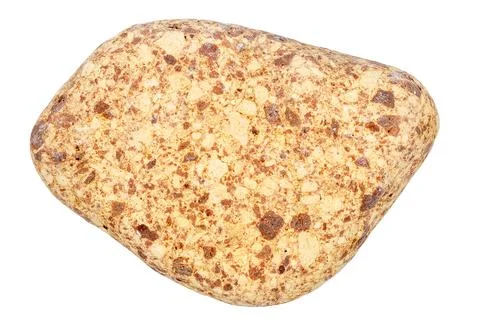 Top view of single yellow pebble Stock Photos