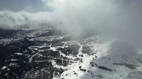 Top view of the ski slopes Stock Footage 180048724