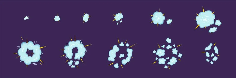 Top view sky blue sprite explosion set. Vector stock illustration isolated on Stock Illustration