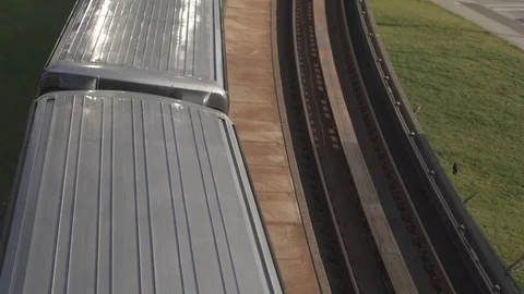 Top View Sky Train Passing by Vídeos de archivo 105441993