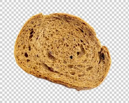 Top view of Slice multiGrain brown Bread isolated on transparent Background Stock Photos