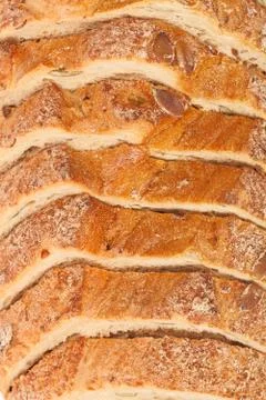 Top view of sliced bread Foto stock