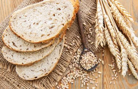 Top view of sliced bread Stock Photos