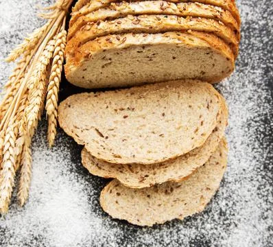Top view of sliced bread Stock Photos