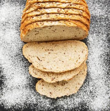 Top view of sliced bread Stock Photos