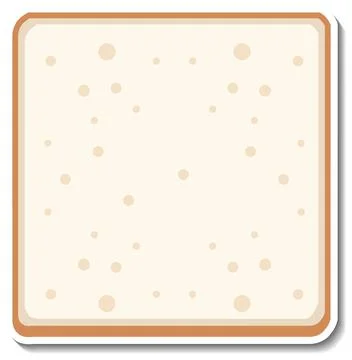 Top view of sliced bread sticker on white background Illustrazione stock